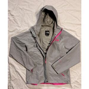 The North Face HyVent 2.5L Women's Gray and Pink Rainjacket Windbraker Medium